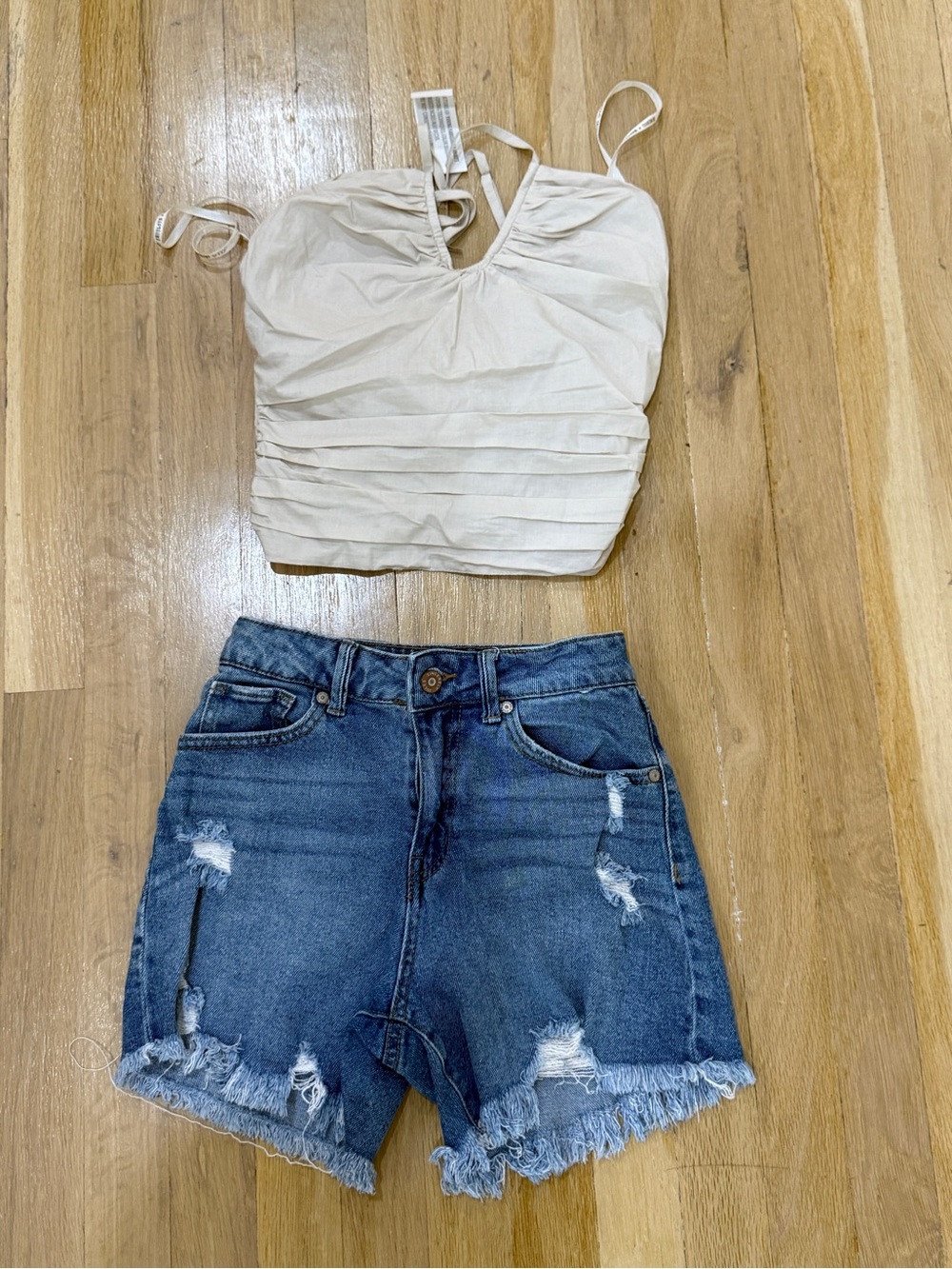 Set of top and Jean shorts